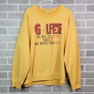 Golfer Vintage 90's Funny Comedy Cheater Crew Neck Men's Size L